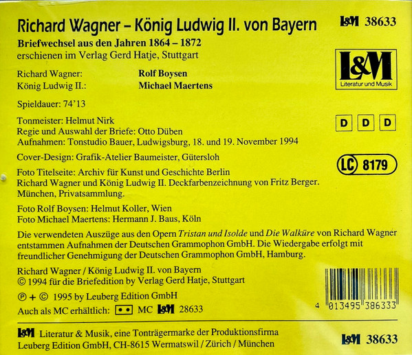descargar álbum Rolf Boysen, Michael Maertens - Richard Wagner König Ludwig II von Bayern Briefwechsel aus den Jahren 1864 1872