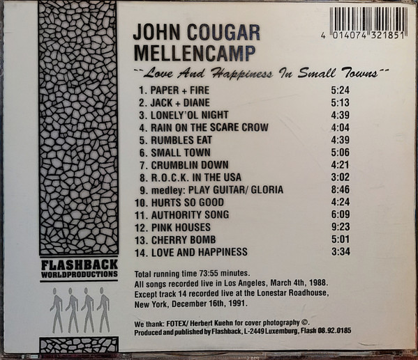 télécharger l'album John Cougar Mellencamp - Love And Happiness In Small Towns