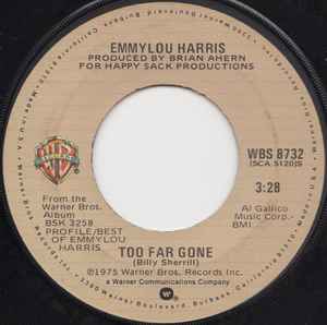 Emmylou Harris Too Far Gone 1978 Vinyl Discogs