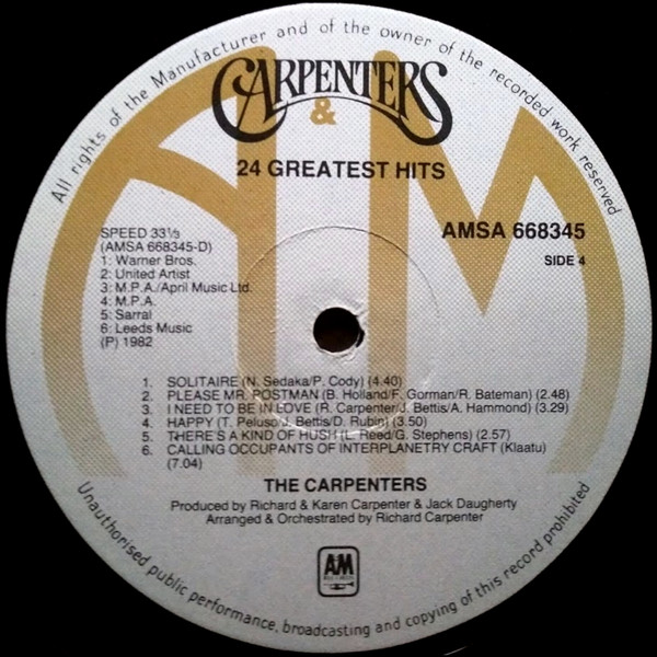 last ned album Carpenters - 24 Greatest Hits