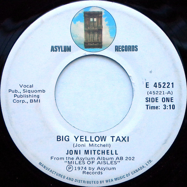 Joni Mitchell ‎/ Big Yellow Taxi プロモ盤-