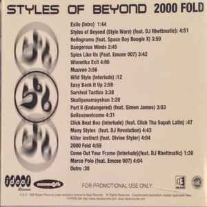 Styles Of Beyond – 2000 Fold (1999, CD) - Discogs