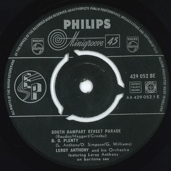 descargar álbum Leroy Anthony And His Orchestra - South Rampart Street Parade