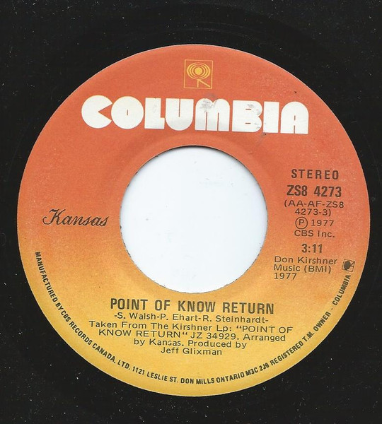 Kansas – Point Of Know Return (1977, Vinyl) - Discogs