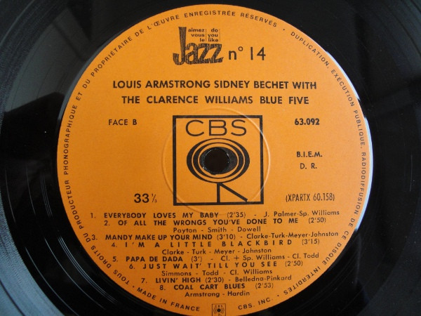 ladda ner album Louis Armstrong, Sidney Bechet - Louis Armstrong Sidney Bechet With The Clarence Williams Blue Five