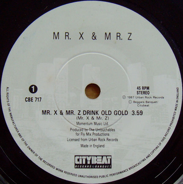 Mr. X & Mr. Z – Mr. X & Mr. Z Drink Old Gold (1987, Vinyl) - Discogs