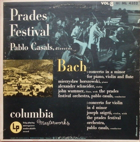 Bach / Pablo Casals – Prades Festival - Vol. 8 (1958, Vinyl) - Discogs