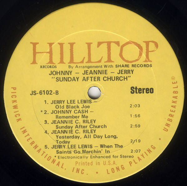 baixar álbum Johnny Cash, Jeannie C Riley, Jerry Lee Lewis - Sunday After Church