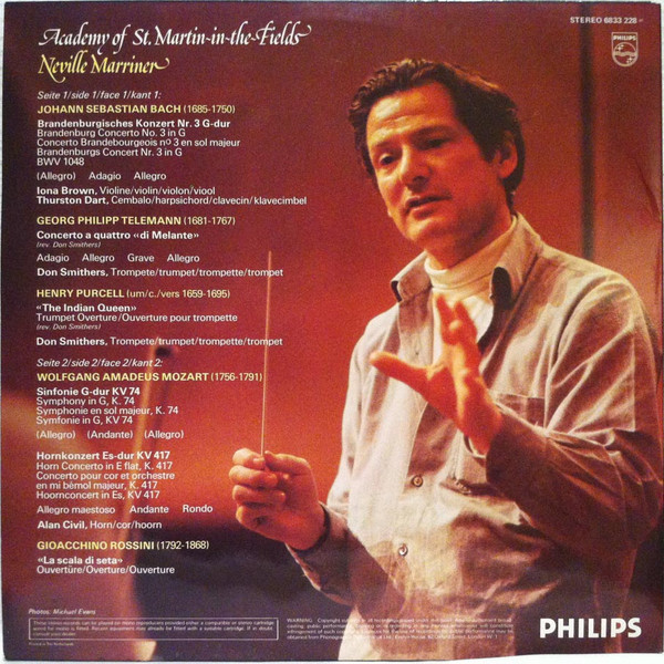 last ned album Academy Of St MartinintheFields, Neville Marriner - Bach Mozart Purcell Rossini Telemann