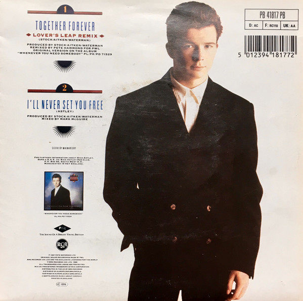 Rick Astley – Together Forever (1988, Poster Bag, Vinyl