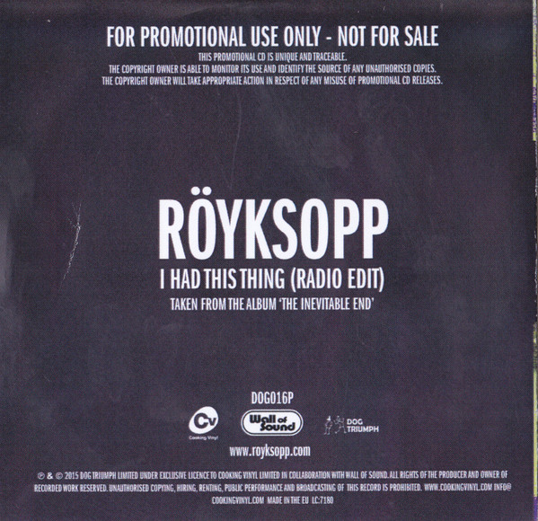 descargar álbum Röyksopp - I Had This Thing