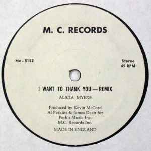 Alicia Myers - I Want To Thank You - Remix album cover