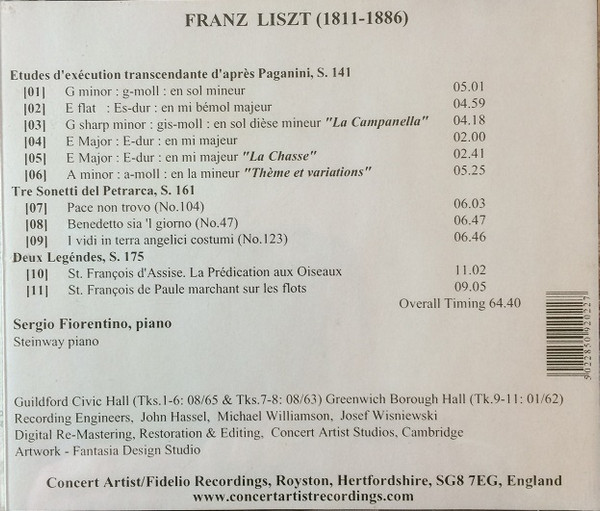 last ned album Sergio Fiorentino - Liszt Recital