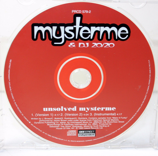 Mysterme & DJ 20/20 – Unsolved Mysterme (1993, Vinyl) - Discogs
