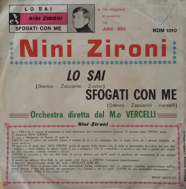 descargar álbum Nini Zironi - Lo Sai