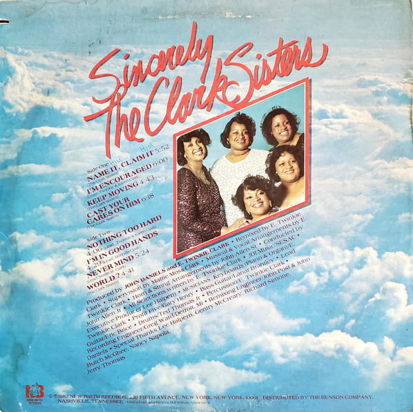 The Clark Sisters – Sincerely (1982, Vinyl) - Discogs