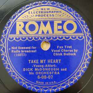 Dick McDonough And His Orchestra - Take My Heart / Stars In My Eyes album cover