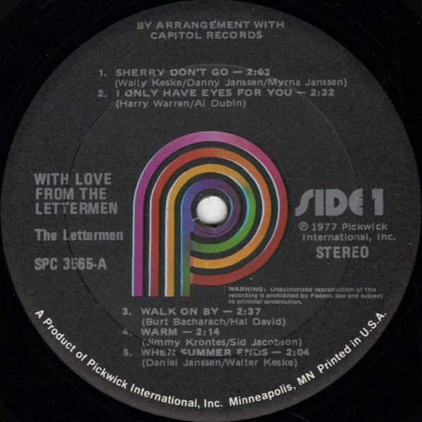 télécharger l'album The Lettermen - With Love From The Lettermen