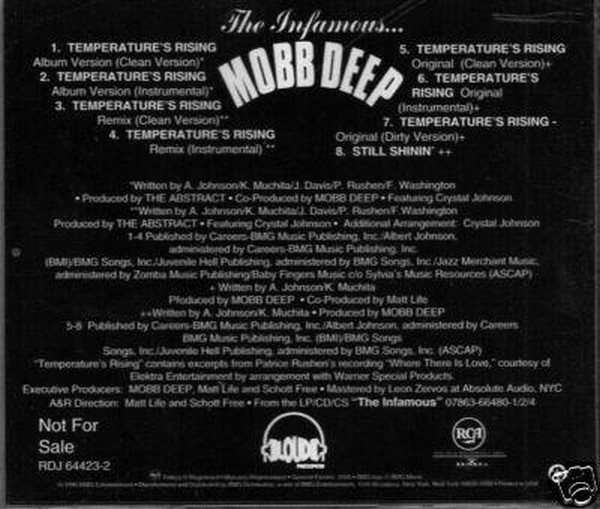 Mobb Deep &ndash; Temperature&#039;s Rising / Give Up The Goods (1995, Vinyl 