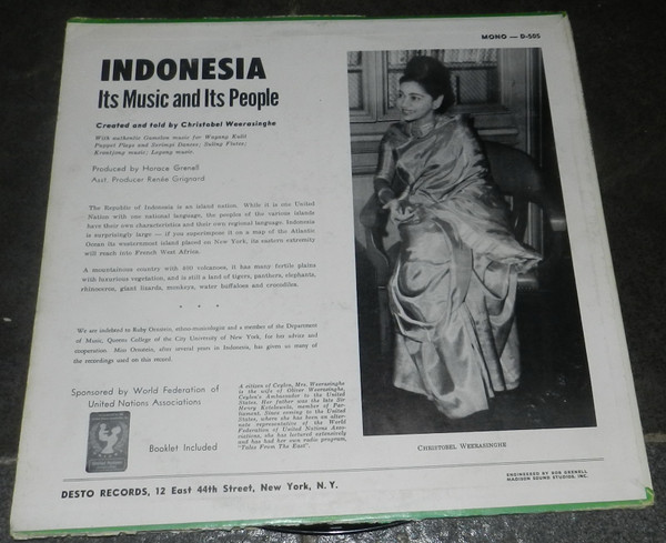 lataa albumi Christobel Weerasinghe - Indonesia Its Music And Its People