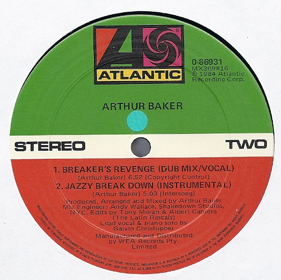 Arthur Baker - Breaker's Revenge | Releases | Discogs