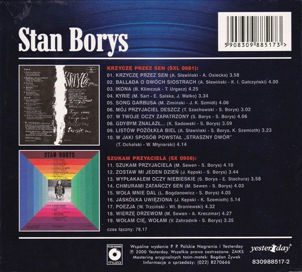 lataa albumi Stan Borys - Krzyczę Przez Sen Plus Szukam Przyjaciela