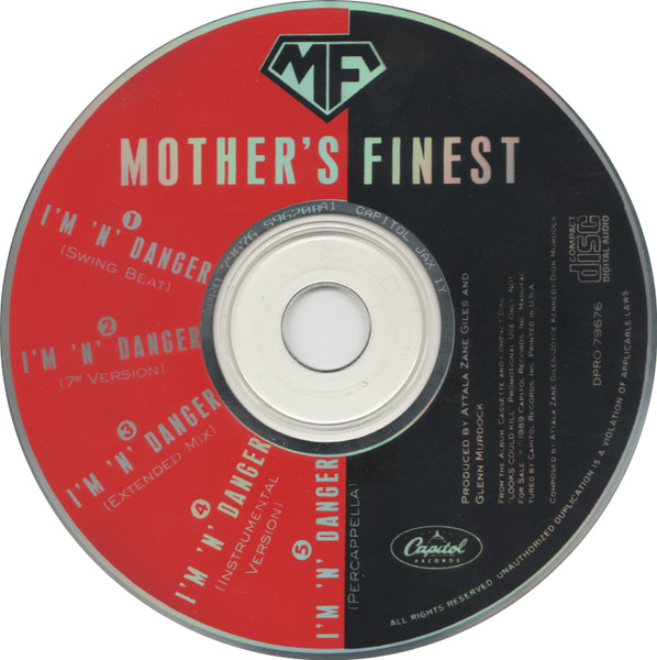 Mother's Finest Capitol Records CLDJ 556 Promo Vinyl 7" Single I'm 'N' Danger 