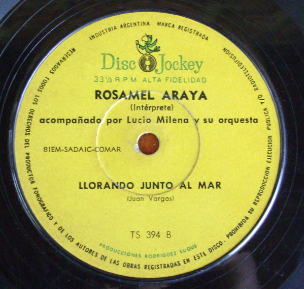 last ned album Rosamel Araya Acompañado Por Lucio Milena Y Su Orquesta - Zingara Llorando Junto Al Mar