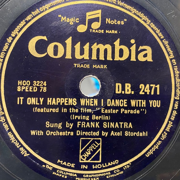 ◆ FRANK SINATRA ◆ It Only Happens When I Dance With You / A Fella With An Umbrella ◆ Columbia 38192 (78rpm SP) ◆