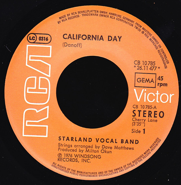 last ned album Starland Vocal Band - California Day