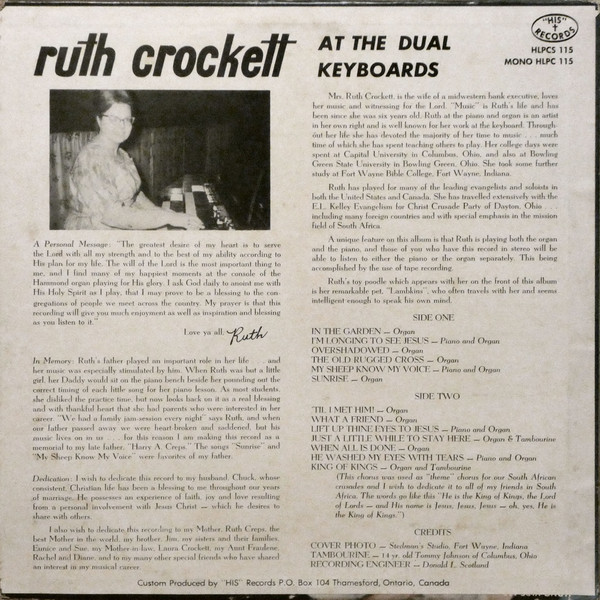Album herunterladen Ruth Crockett - Ruth Crockett At The Dual Keyboards