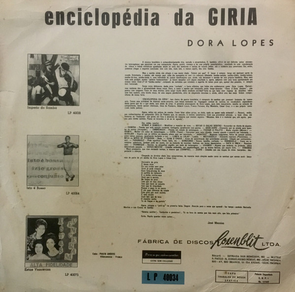 descargar álbum Dora Lopes - Enciclopédia Da Gíria