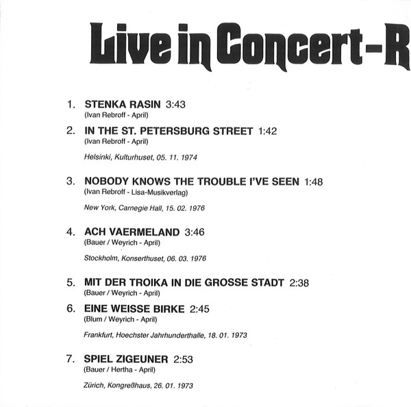 lataa albumi Ivan Rebroff - Live In Concert Recitals 1968 1982