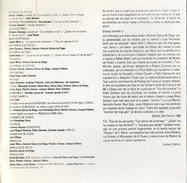 Album herunterladen Joaquín Sabina - El Hombre Del Traje Gris