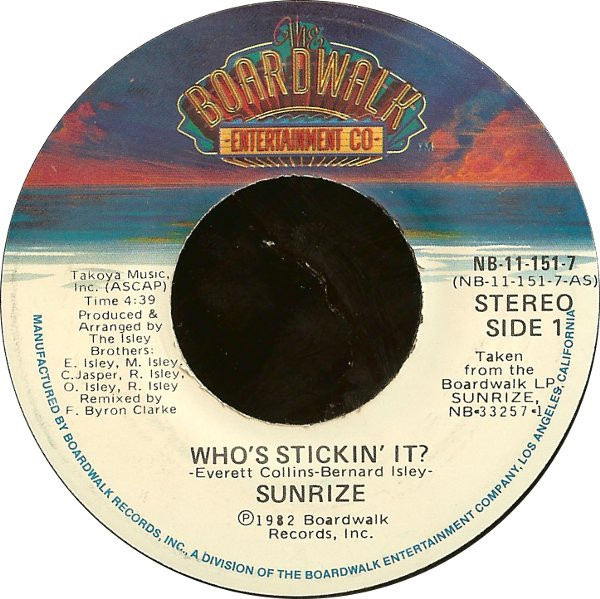 Sunrize – Who's Stickin' It? (1982, Vinyl) - Discogs