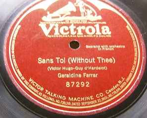 Geraldine Farrar - Sans Toi (Without Thee) album cover