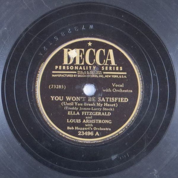 Ella Fitzgerald And Louis Armstrong – You Won't Be Satisfied 