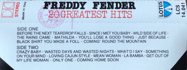 Freddy Fender - 20 Greatest Hits | Lotus (LCS 14.041) - 2