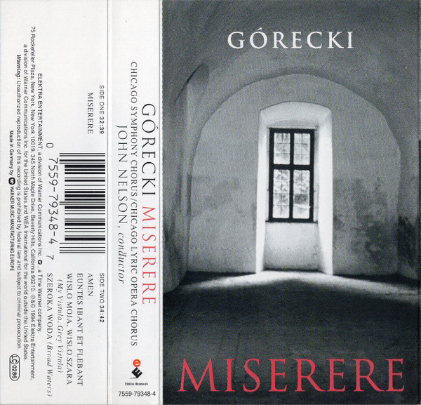 Górecki – Miserere (1994, CD) - Discogs