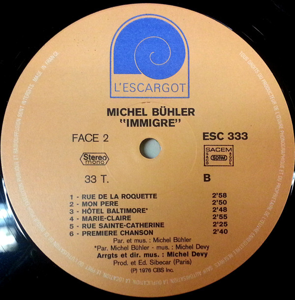 ladda ner album Michel Bühler - Immigré