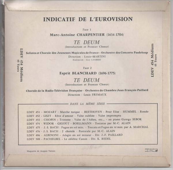 télécharger l'album Marc Antoine Charpentier, Esprit Antoine Blanchard - Indicatif De LEurovision