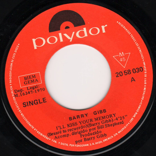 télécharger l'album Barry Gibb - Ill Kiss Your Memory