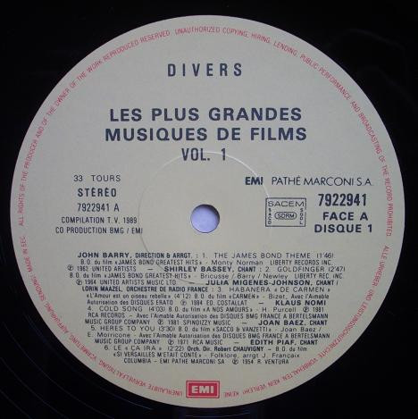descargar álbum Various - Les Plus Grandes Musiques De Films Versions Originales