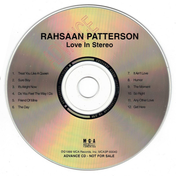 Rahsaan Patterson – Love In Stereo (1999, CD) - Discogs