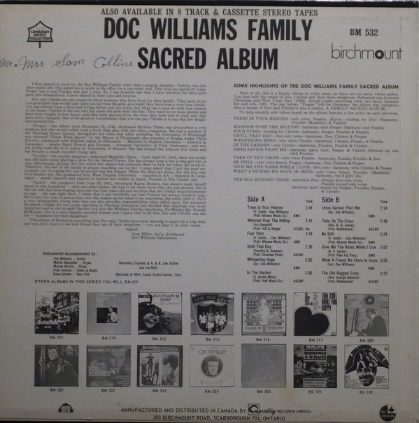 Doc Williams - Family Sacred Album | Birchmount (BM532) - 2