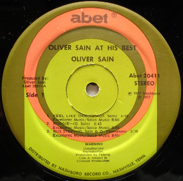 télécharger l'album Oliver Sain - At His Best