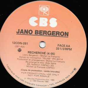 Jano Bergeron - Recherché album cover