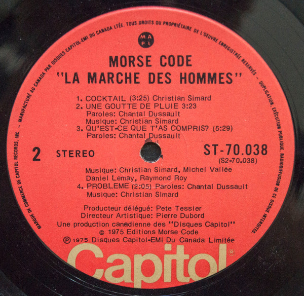 Morse Code - La Marche Des Hommes | Capitol Records (ST-70.038) - 4