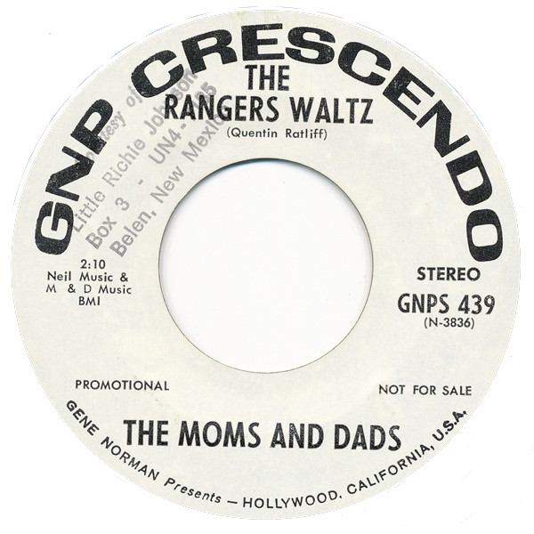 The Moms And Dads – The Rangers Waltz (1971, Vinyl) - Discogs