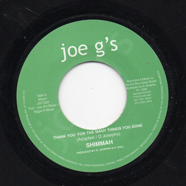 ladda ner album Shimmah GI Joe - Thank You For The Many Things You Done Time To Grow